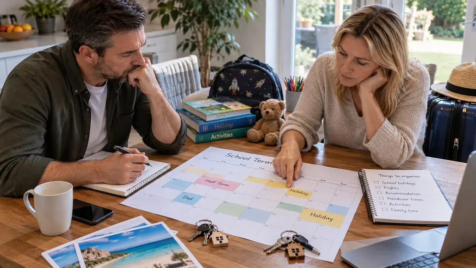Dividing six-week school summer holidays calendar from Alderton Family Mediation
