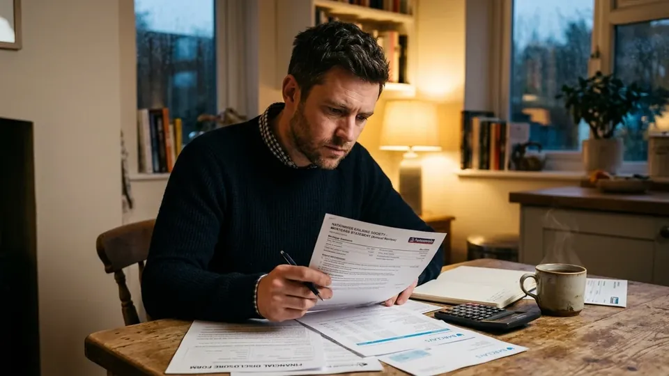 Financial disclosure forms showing ongoing mortgage payments